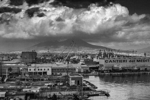 Napoli - storm gathering over Vesuvius