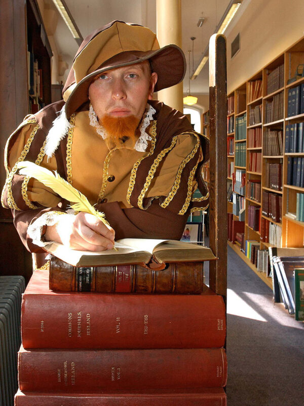 PR pic at Linenhall Library Belfast for Reading Week.