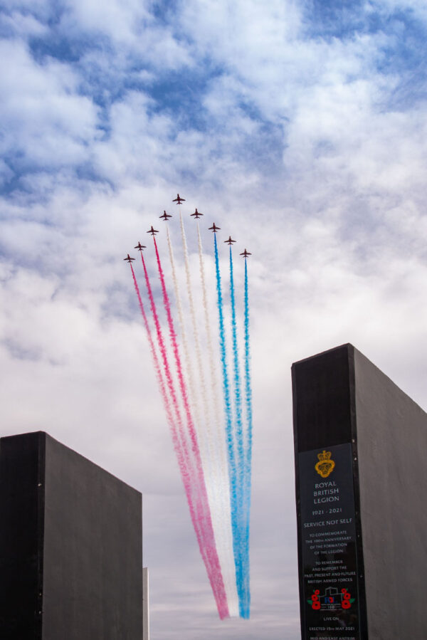 Red Arrows at Carrick War Memorial 2021