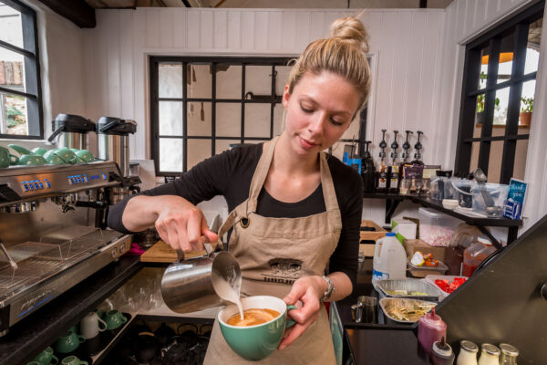 Emma Stinson in the Darby’s Bridge coffee shop.