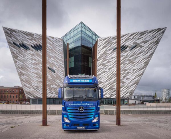 Actros at Titanic Belfast old slipway for MBNI Truck & Van.
